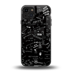 minimalistic black aesthetic collage back phone cover | glass case for iphone 15