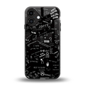 minimalistic black aesthetic collage back phone cover | glass case for iphone 16 plus