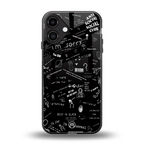 minimalistic black aesthetic collage back phone cover | glass case for iphone 16 plus