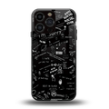 minimalistic black aesthetic collage back phone cover | glass case for iphone 16 pro max