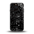 minimalistic black aesthetic collage back phone cover | glass case for iphone 16 pro