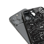 minimalistic black aesthetic collage back phone cover | glass case for iphone 16 plus