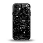minimalistic black aesthetic collage back phone cover | glass case for iphone 16