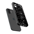 minimalistic black aesthetic collage back phone cover | glass case for iphone 16