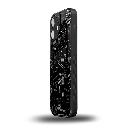 minimalistic black aesthetic collage back phone cover | glass case for iphone 16