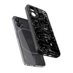 minimalistic black aesthetic collage back phone cover | glass case for nothing phone 1