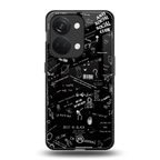 minimalistic black aesthetic collage back phone cover | glass case for oneplus nord 3