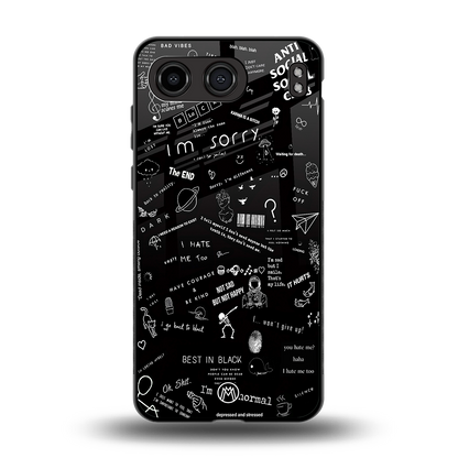 minimalistic black aesthetic collage back phone cover | glass case for oneplus nord 4