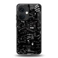 minimalistic black aesthetic collage back phone cover | glass case for oneplus nord ce 3