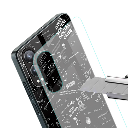 minimalistic black aesthetic collage back phone cover | glass case for oneplus nord ce 4 lite