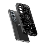 minimalistic black aesthetic collage back phone cover | glass case for oneplus nord ce 4