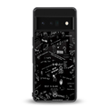 minimalistic black aesthetic collage back phone cover | glass case for google pixel 6 pro