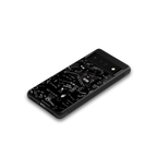 minimalistic black aesthetic collage back phone cover | glass case for google pixel 6 pro
