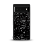 minimalistic black aesthetic collage back phone cover | glass case for google pixel 6