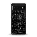 minimalistic black aesthetic collage back phone cover | glass case for Google Pixel 6A