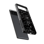 minimalistic black aesthetic collage back phone cover | glass case for google pixel 6