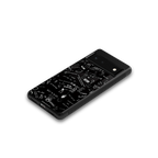 minimalistic black aesthetic collage back phone cover | glass case for Google Pixel 6A