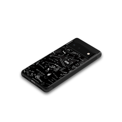 minimalistic black aesthetic collage back phone cover | glass case for Google Pixel 6A