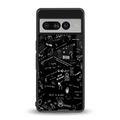 minimalistic black aesthetic collage back phone cover | glass case for google pixel 7 pro