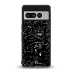 minimalistic black aesthetic collage back phone cover | glass case for google pixel 7 pro