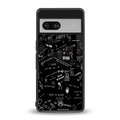 minimalistic black aesthetic collage back phone cover | glass case for Google Pixel 7