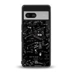 minimalistic black aesthetic collage back phone cover | glass case for Google Pixel 7