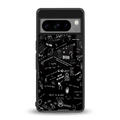 minimalistic black aesthetic collage back phone cover | glass case for google pixel 8 pro