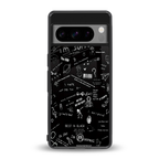 minimalistic black aesthetic collage back phone cover | glass case for google pixel 8 pro