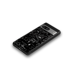 minimalistic black aesthetic collage back phone cover | glass case for Google Pixel 8