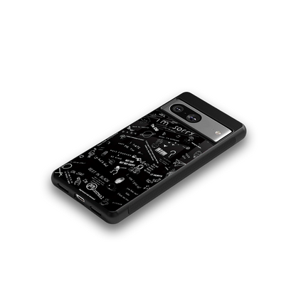 minimalistic black aesthetic collage back phone cover | glass case for Google Pixel 8