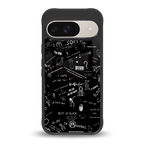 minimalistic black aesthetic collage back phone cover | glass case for google pixel 9