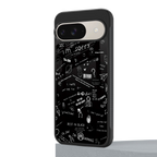 minimalistic black aesthetic collage back phone cover | glass case for google pixel 9