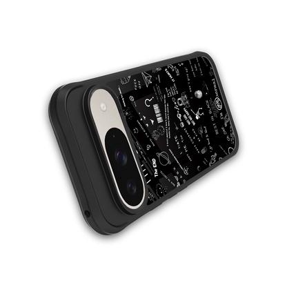 minimalistic black aesthetic collage back phone cover | glass case for google pixel 9