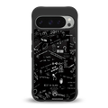 minimalistic black aesthetic collage back phone cover | glass case for google pixel 9 pro