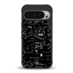 minimalistic black aesthetic collage back phone cover | glass case for google pixel 9 pro