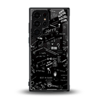 minimalistic black aesthetic collage back phone cover | glass case for samsung galaxy s23 ultra