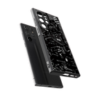 minimalistic black aesthetic collage back phone cover | glass case for samsung galaxy s23 ultra