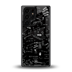 minimalistic black aesthetic collage back phone cover | glass case for samsung galaxy s25 ultra