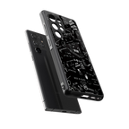 minimalistic black aesthetic collage back phone cover | glass case for samsung galaxy s25 ultra