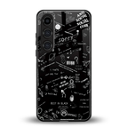 minimalistic black aesthetic collage back phone cover | glass case for samsung galaxy s25