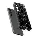 minimalistic black aesthetic collage back phone cover | glass case for samsung galaxy s24 fe