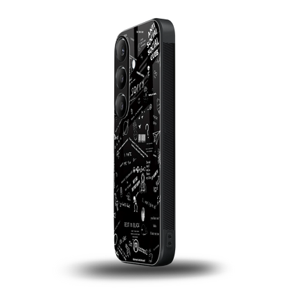 minimalistic black aesthetic collage back phone cover | glass case for samsung galaxy s23 plus