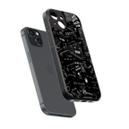 minimalistic black aesthetic collage back phone cover | glass case for iphone 15