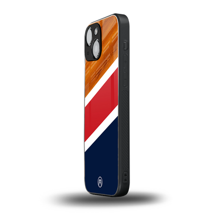 minimalistic wooden pattern back phone cover | glass case for iphone 13 mini