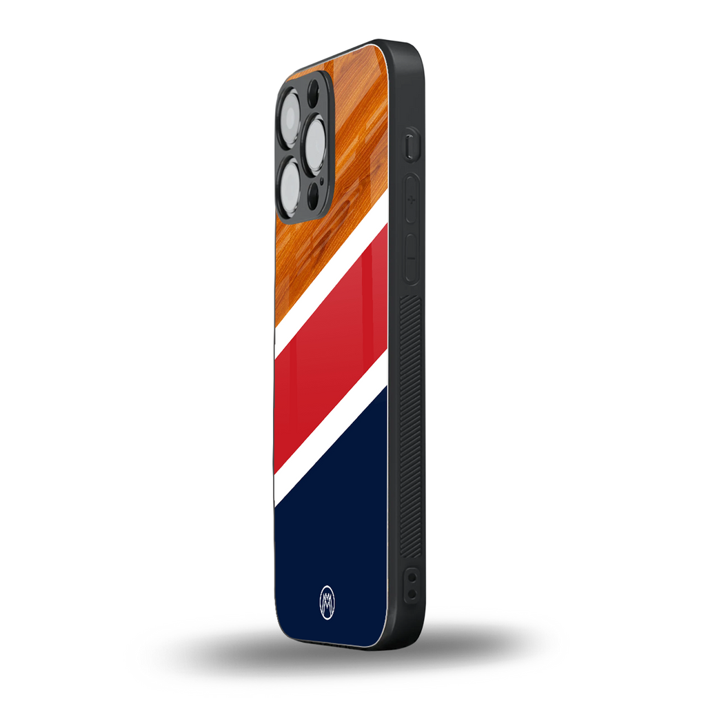 minimalistic wooden pattern back phone cover | glass case for iphone 13 pro max