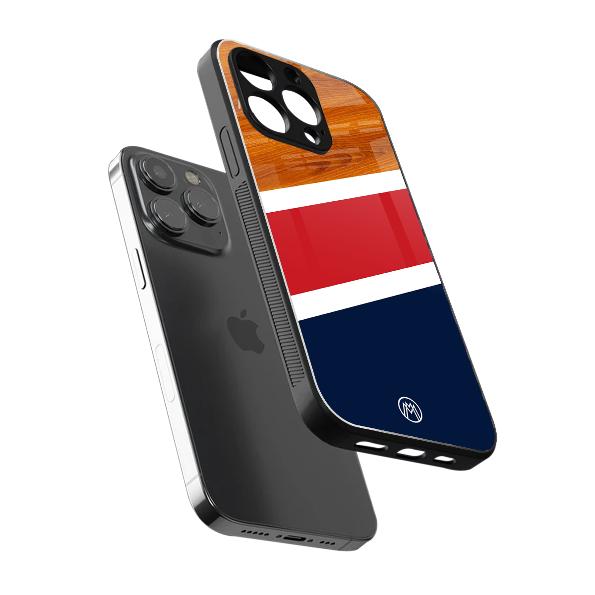 minimalistic wooden pattern back phone cover | glass case for iphone 13 pro