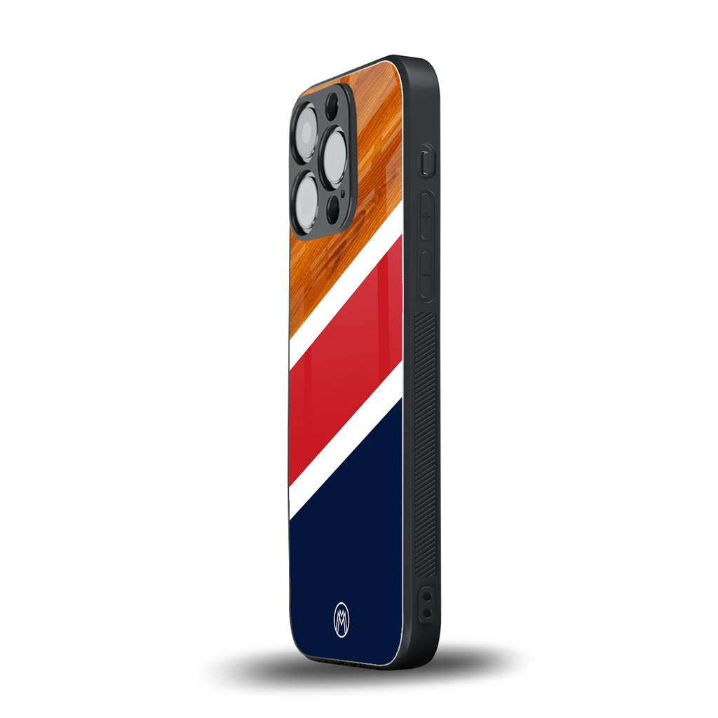 minimalistic wooden pattern back phone cover | glass case for iphone 13 pro