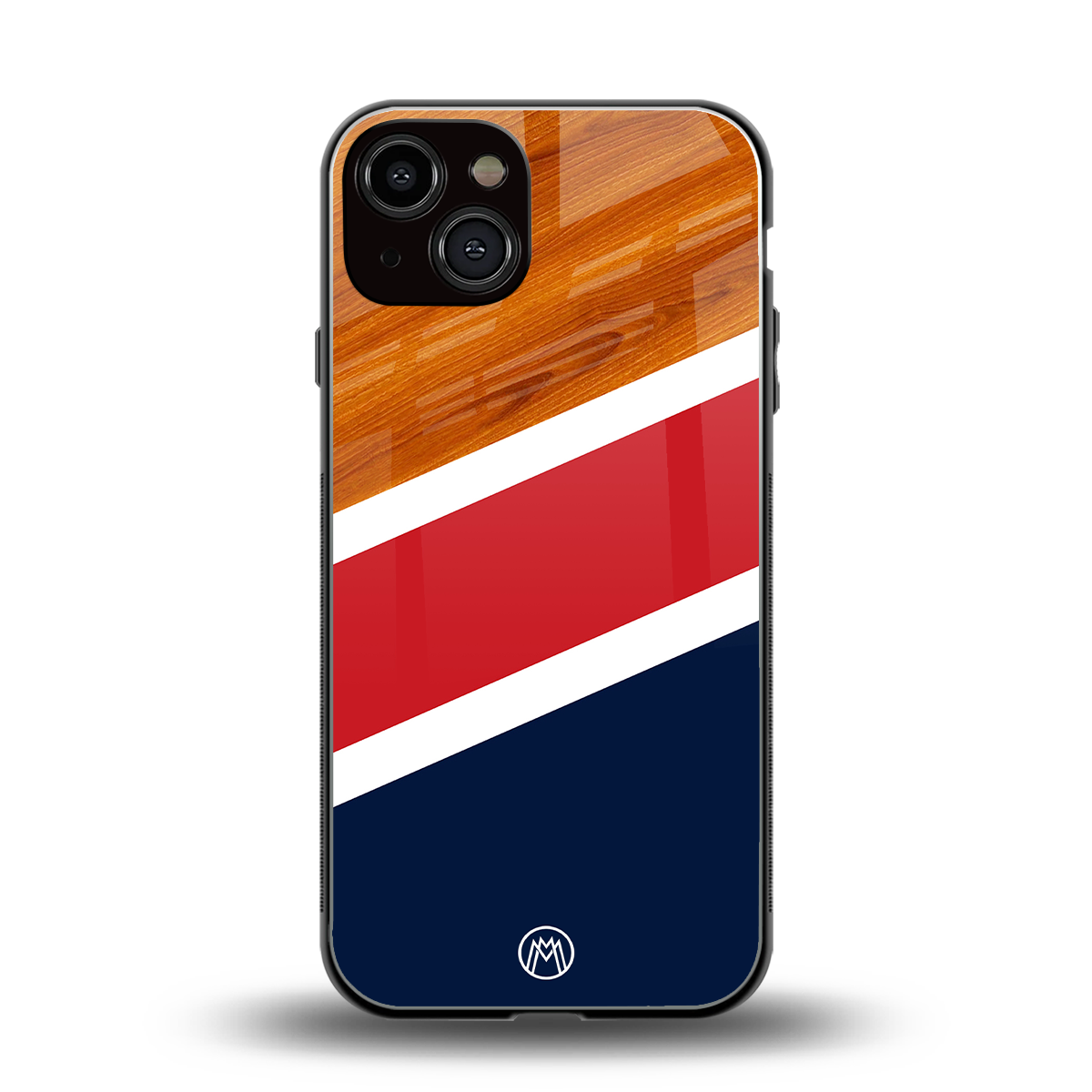 minimalistic wooden pattern back phone cover | glass case for iphone 13