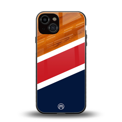 minimalistic wooden pattern back phone cover | glass case for iphone 13