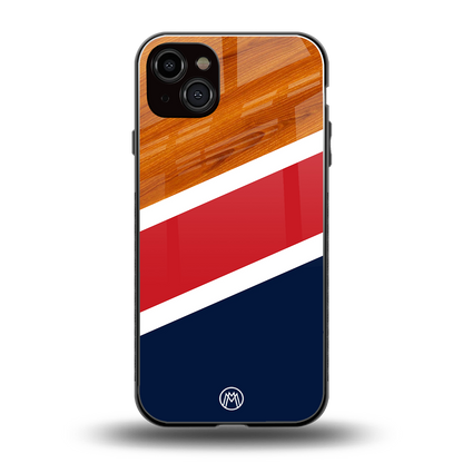 minimalistic wooden pattern back phone cover | glass case for iphone 14 plus